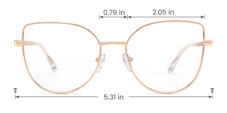 Halo gold   Metal  Eyeglasses, size view
