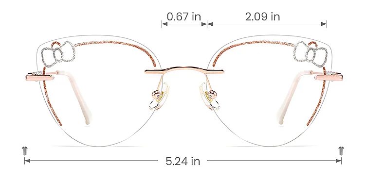 Jeyne rose gold silver   Metal  Eyeglasses, size view