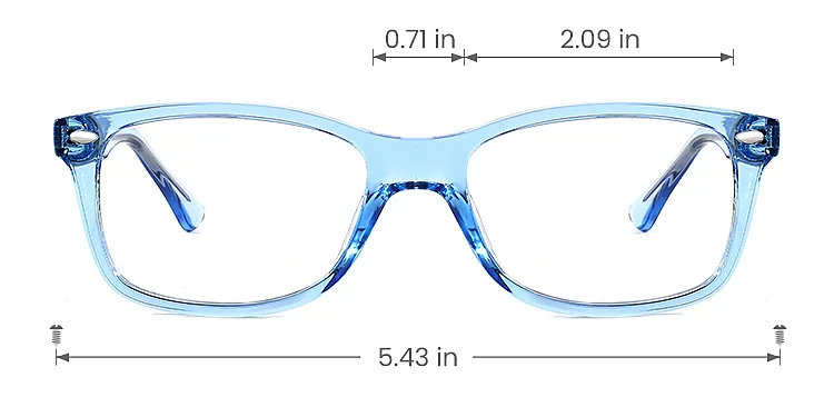 Nora clear blue   TR90  Eyeglasses, size view