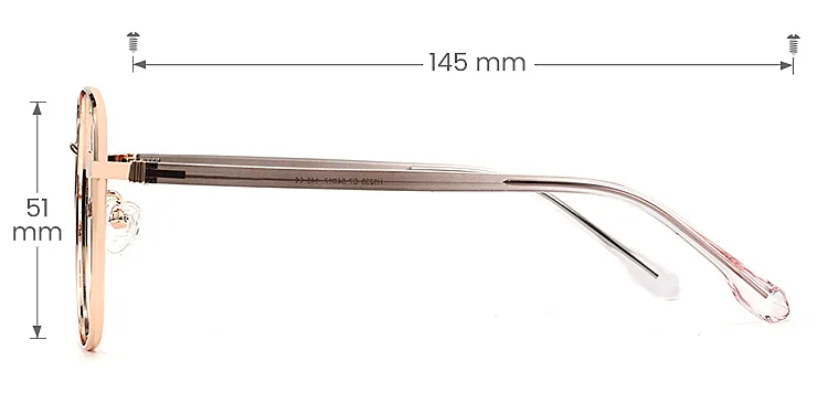 Calla grey pink   Metal  Eyeglasses, size view