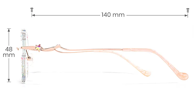 Bling Star rose gold   Metal  Eyeglasses, size view