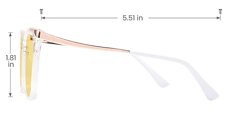Sine clear   Plastic  Sunglasses, size view