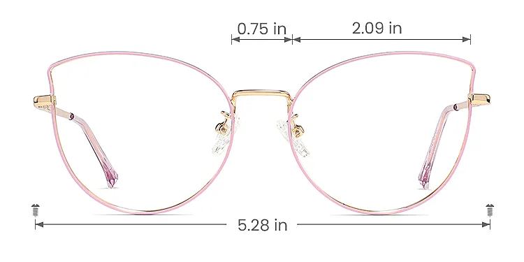 Cloe pink gold   Metal  Eyeglasses, size view