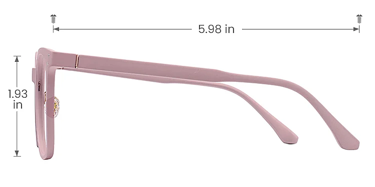 Azimut matte pink   Plastic  Eyeglasses, size view