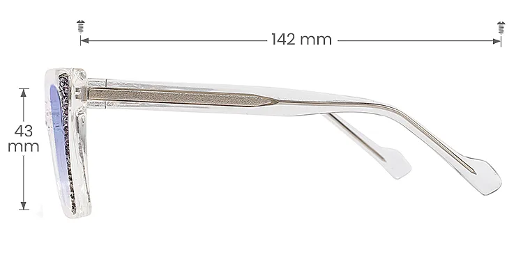 Tolek clear   Plastic  Sunglasses, size view