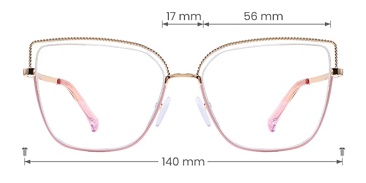 Loes pink gold   Metal  Eyeglasses, size view