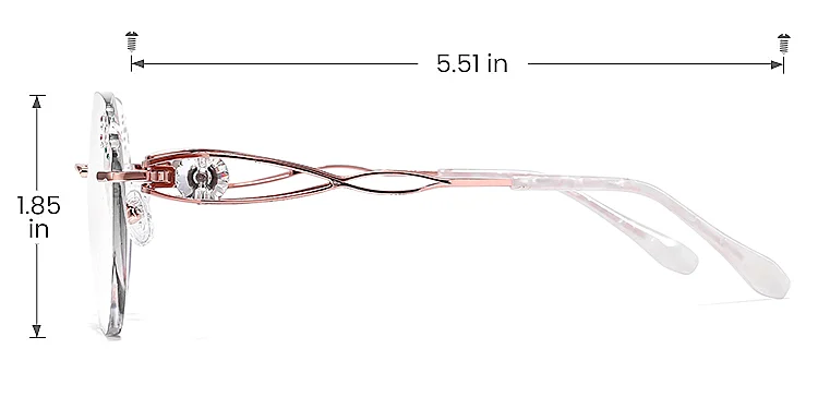 Julianne rose gold   Metal  Eyeglasses, size view