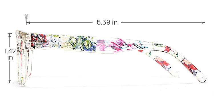Greer clear floral   TR90  Eyeglasses, size view