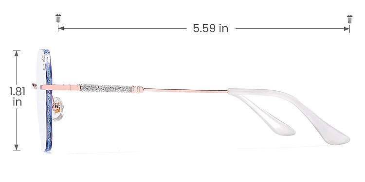 Laec rose gold blue   Metal  Eyeglasses, size view