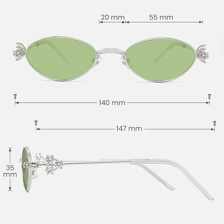 Lorena silver   Metal  Sunglasses, size view