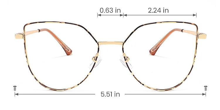 Denise warm tortoise   Metal  Eyeglasses, size view