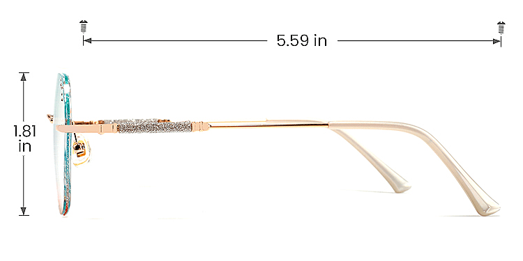 Laec green red   Metal  Eyeglasses, size view