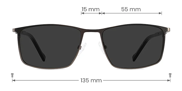 Aaron grey   Metal  Sunglasses, size view