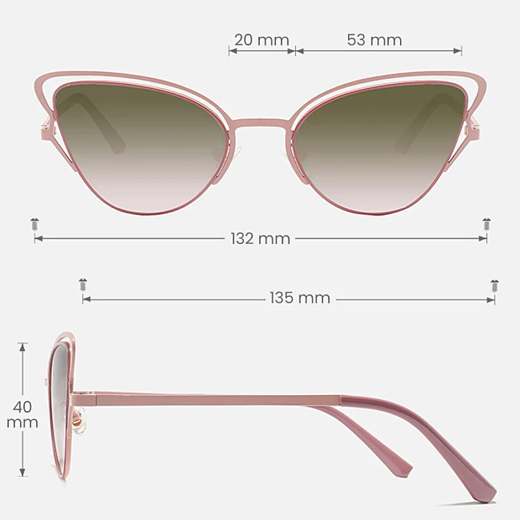 Coralie pink   Metal  Sunglasses, size view