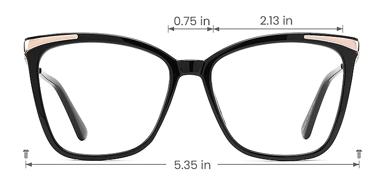 Sine black   Plastic  Eyeglasses, size view
