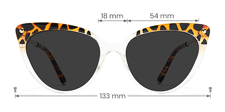 June clear yellow tortoise   TR90  Sunglasses, size view