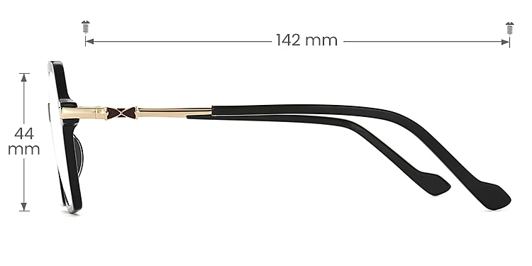 Bexley black   Plastic  Eyeglasses, size view