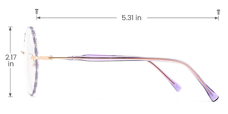 Claudia shiny purple   Metal  Eyeglasses, size view