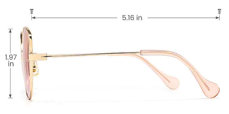 Joey gold pink   Metal  Sunglasses, size view