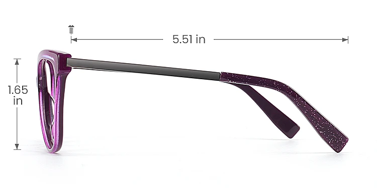 Belinda purple   Acetate  Eyeglasses, size view