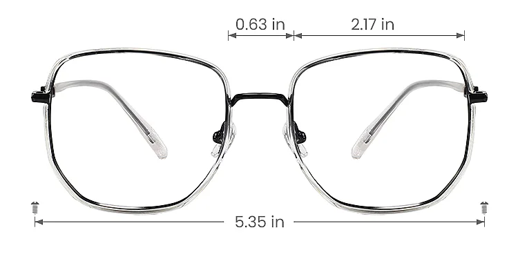 Charlie black clear   Plastic  Eyeglasses, size view