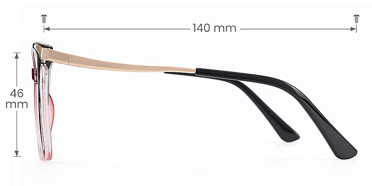Sine black red   Plastic  Eyeglasses, size view