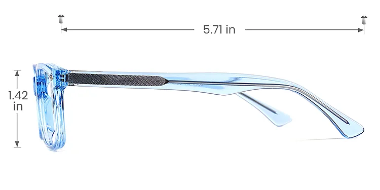 Nora clear blue   TR90  Eyeglasses, size view