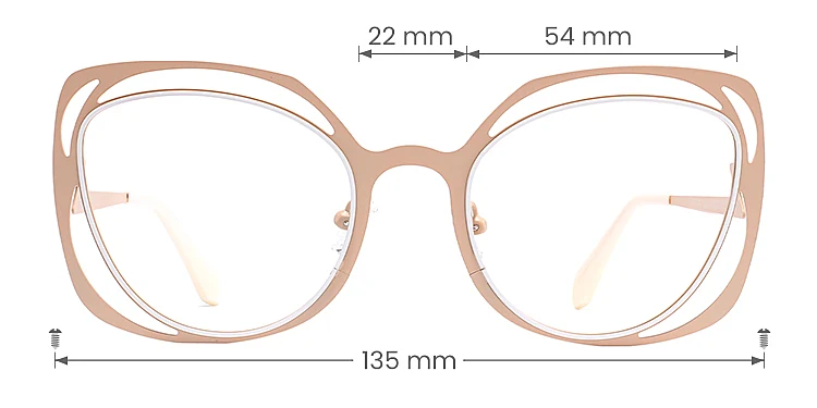 Shayla champagne white   Metal  Eyeglasses, size view