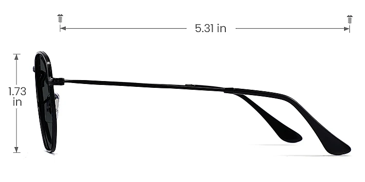 Aidan black   Metal  Sunglasses, size view