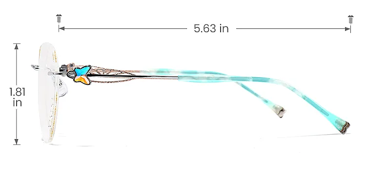 Ligeia silver gold   Metal  Eyeglasses, size view