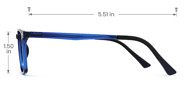 David blue   Plastic  Eyeglasses, size view