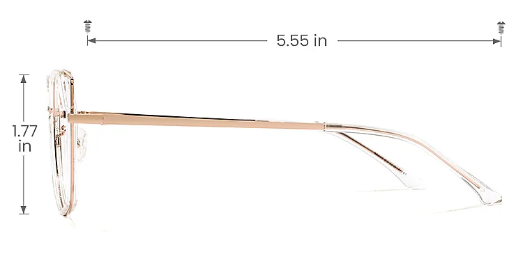 Arya clear   Metal  Eyeglasses, size view