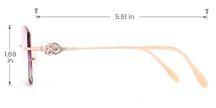 Barbieri rose gold   Metal  Sunglasses, size view