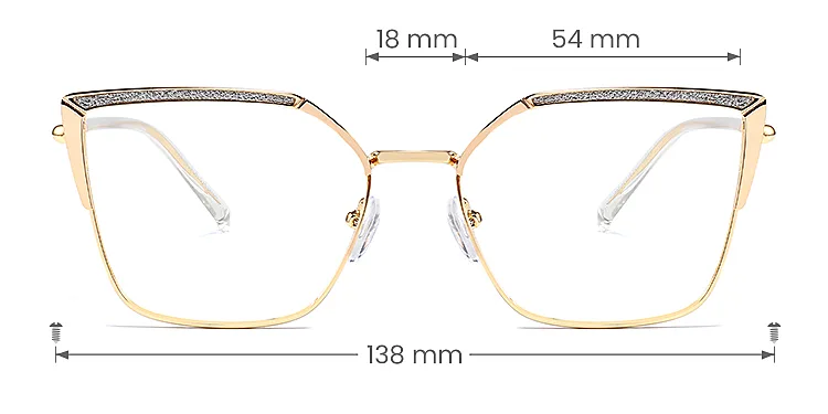 Harlee gold   Metal  Eyeglasses, size view