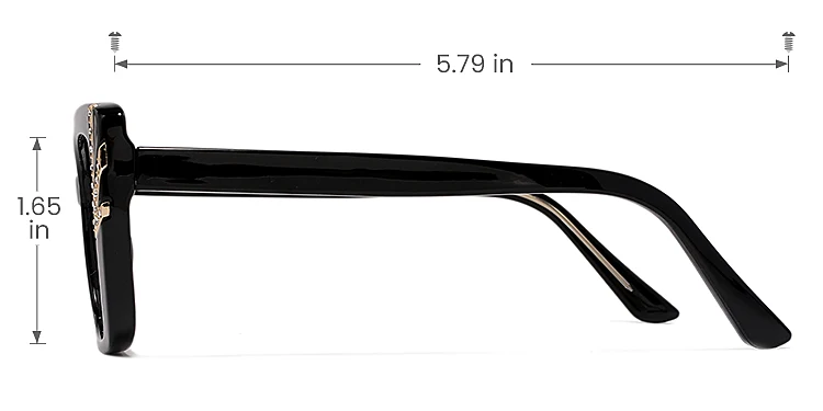 Morna black   Plastic  Eyeglasses, size view