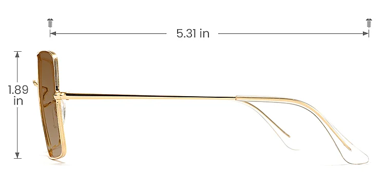 Bret gold   Metal  Sunglasses, size view