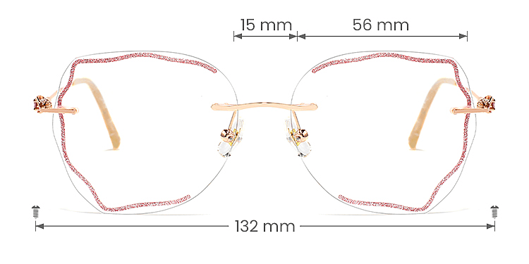 Capri rose gold   Metal  Eyeglasses, size view