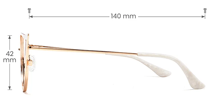Tanya white rose gold   Metal  Eyeglasses, size view