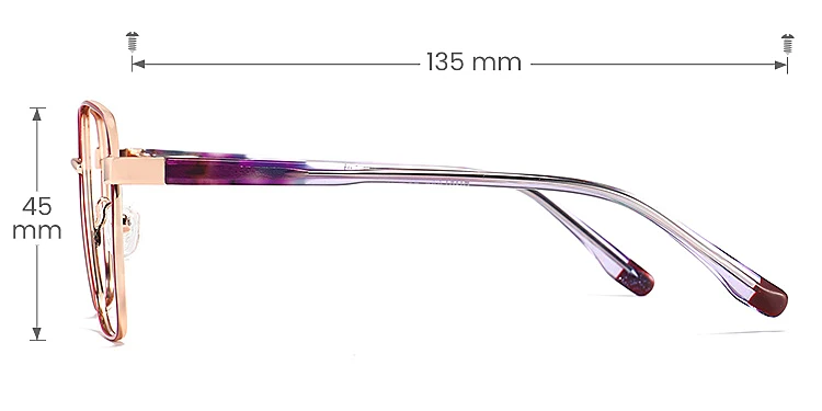 Nash red   Metal  Eyeglasses, size view