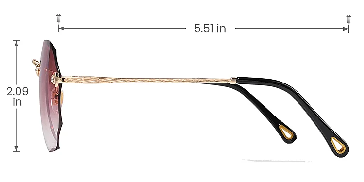 Rosalind gold   Plastic  Sunglasses, size view