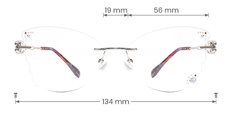 Mignon silver   Metal  Eyeglasses, size view