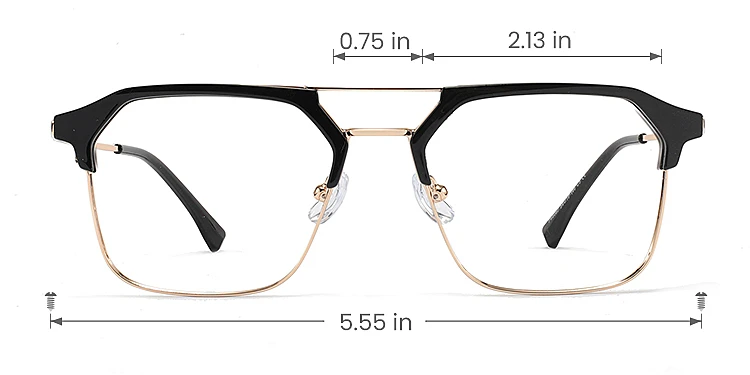 Kiki black gold   Plastic  Eyeglasses, size view