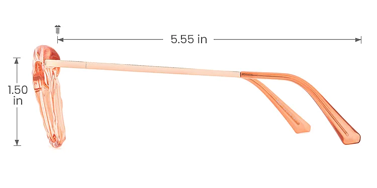 Esther orange   TR90  Eyeglasses, size view