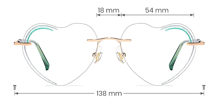 Bridget green   Metal  Eyeglasses, size view