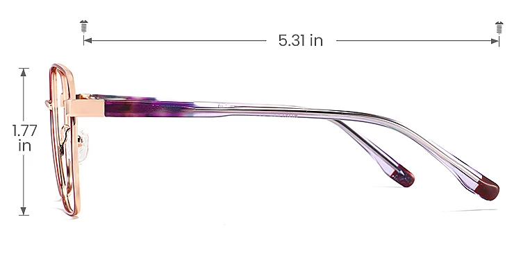 Nash red   Metal  Eyeglasses, size view