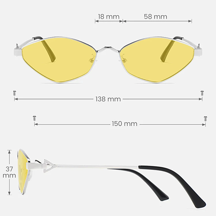 Romilly rose gold   Metal  Sunglasses, size view