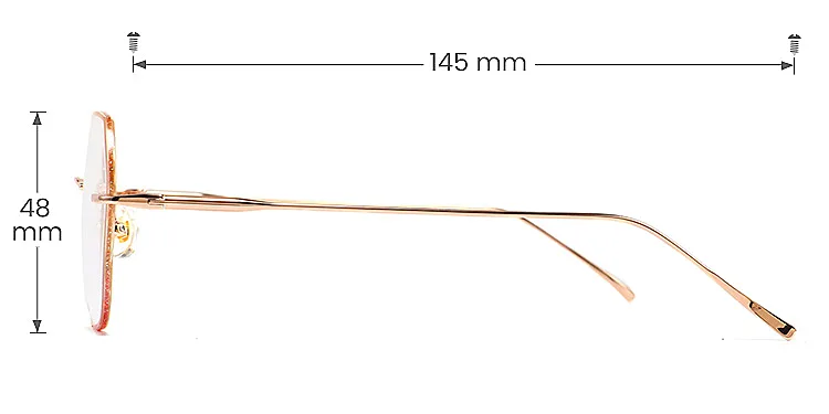 Julissa rose gold pink   Titanium  Eyeglasses, size view