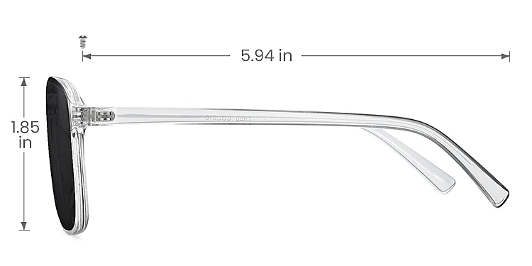 Bess grey   TR90  Sunglasses, size view
