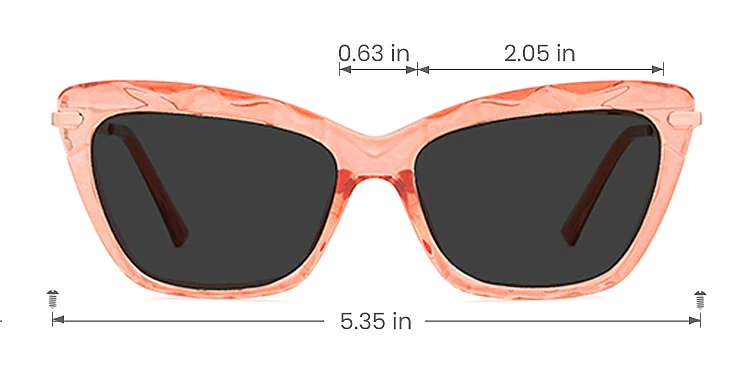 Esther orange   TR90  Sunglasses, size view