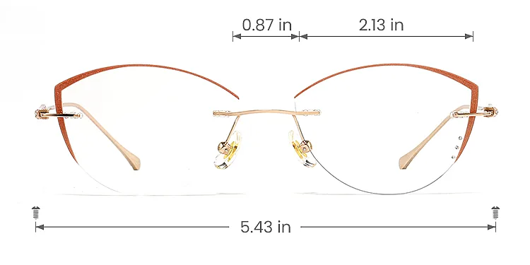 Hallie rose gold   Titanium  Eyeglasses, size view